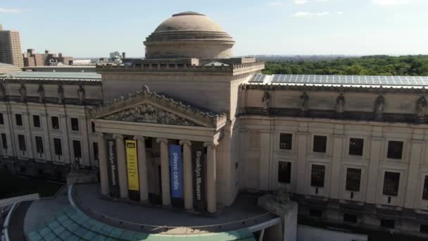 Aerial Brooklyn Art Museum New York — Stock Video