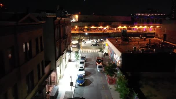 夜间布希维克 布鲁克林的天线 — 图库视频影像