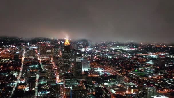 Antenne Der Innenstadt Von Atlanta Georgien Bei Nacht — Stockvideo