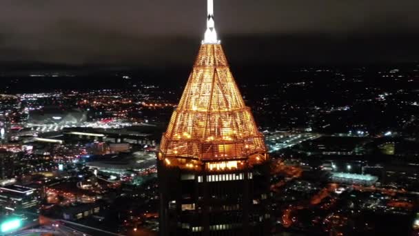 Antena Centrum Atlanta Georgia Nocy — Wideo stockowe