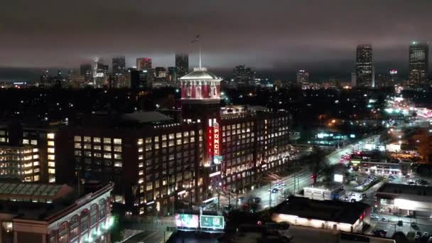 Antenne Der Innenstadt Von Atlanta Georgien Bei Nacht — Stockvideo