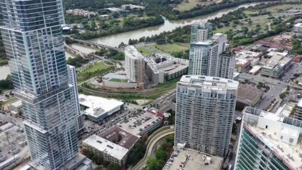 Aerial Downtown Austin Texas — Stock Video