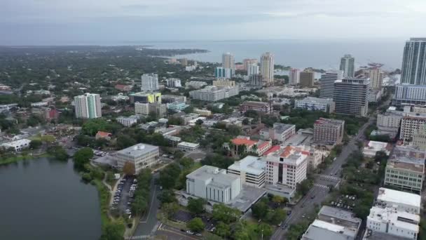 Aerial Downtown Petersburg Florida — Stock Video