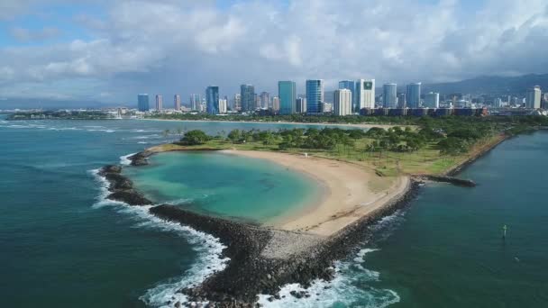 Antena Honolulu Oahu Hawaii — Vídeo de Stock