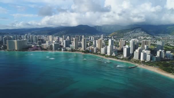 Antena Honolulu Oahu Hawaii — Vídeos de Stock