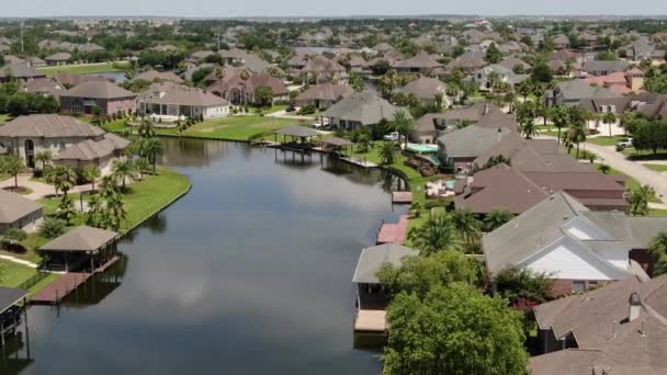 Antenn Från Förortsbostäder Louisiana — Stockvideo