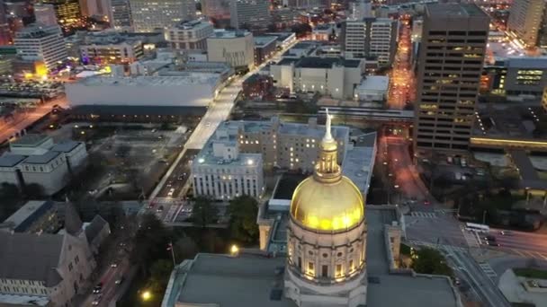 Aérea Del Edificio Del Capitolio Estatal Georgia Centro Atlanta Georgia — Vídeos de Stock