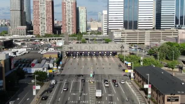 Hollannin Tunnelin Antenni Jersey Cityn New Jerseyssä — kuvapankkivideo