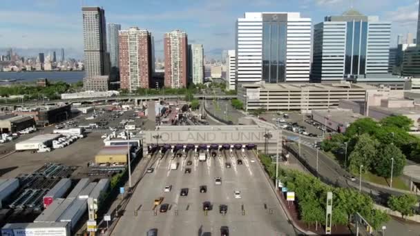 Aérea Del Túnel Holanda Ciudad Jersey Nueva Jersey — Vídeos de Stock