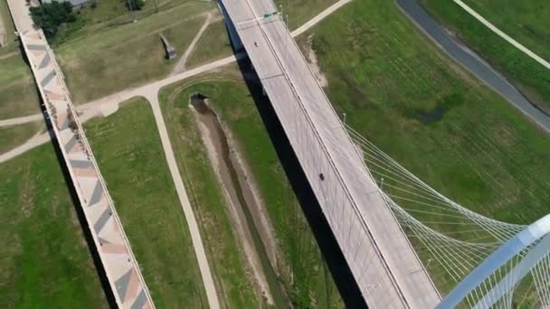 Légi Margaret Vadászat Domb Híd Dallas Texas — Stock videók
