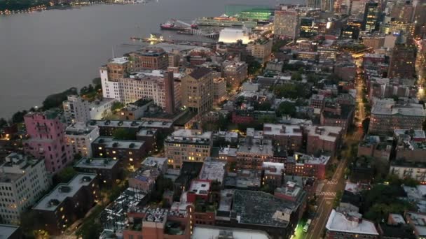 Aérea Del Distrito Embalaje Carne Nyc — Vídeo de stock