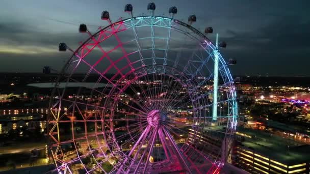 Aerial Orlando Eye Ferris Wheel Florida — Stock Video