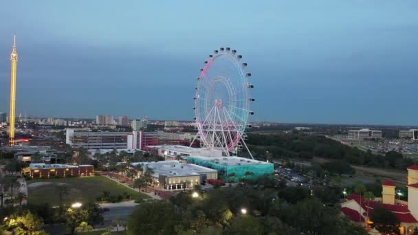オーランド フェリス ホイール フロリダの空中 — ストック動画