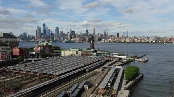 Antenn Tågstationen Hoboken Tröja — Stockvideo