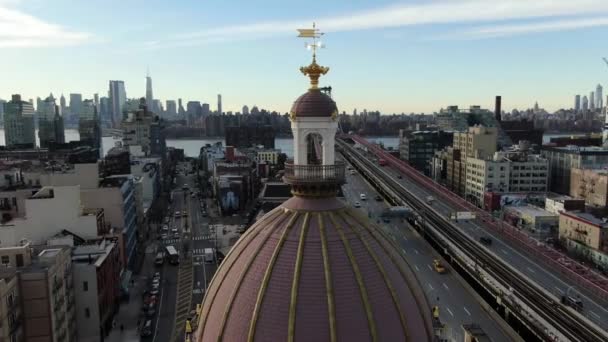 Aerial Williamsburg Brooklyn Weylin — Stock Video