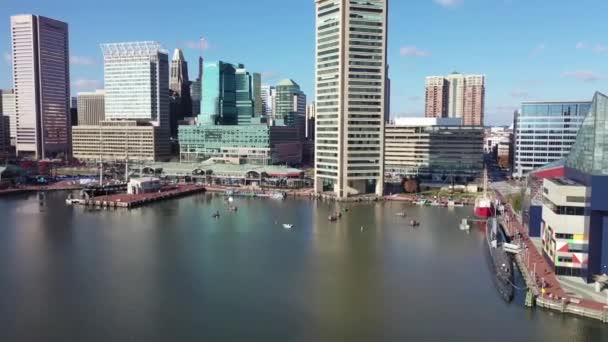 Video Baltimore Aerial Downtown — Vídeos de Stock