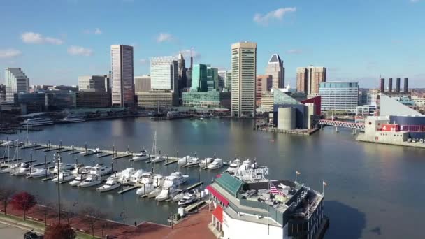 Video Baltimore Aerial Downtown — Stock Video