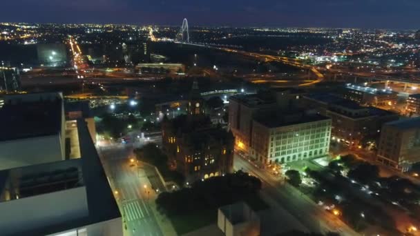 Dallas Centro Cidade Edifício Igreja Jfk — Vídeo de Stock