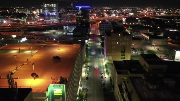 Dallas Downtown Texas Nacht — Stockvideo