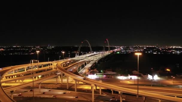 Dallas Pusat Kota Texas Malam — Stok Video