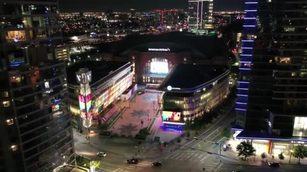 Video Noche Centro Dallas — Vídeos de Stock