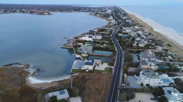 Dune Road Hamptons Large Homes — Stock Video