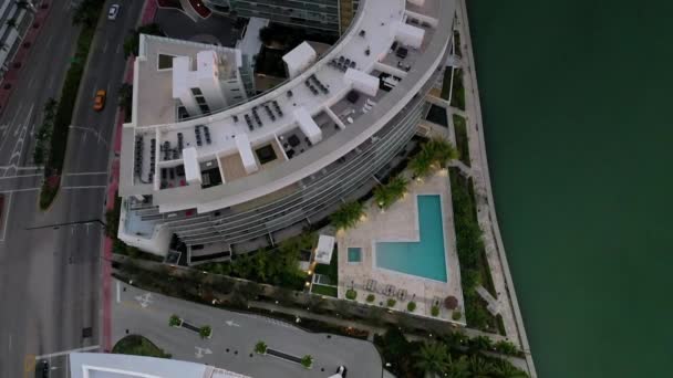 Hoge Hoek Antenne Van Appartement Miami Beach Florida — Stockvideo