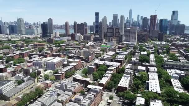 Jersey City Brownstones Arka Plan Antenleri — Stok video