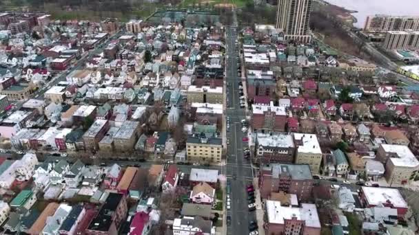 Norte Nueva Jersey Vista Hudson Overhead — Vídeos de Stock