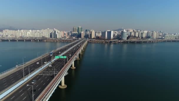 South Korea City Aerial — Stock Video