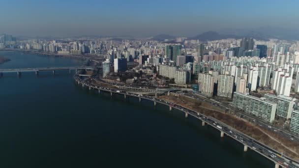South Korea City Aerial — Stock Video