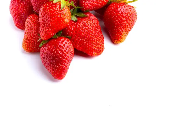 Fresas Jugosas Hermosas Sobre Fondo Blanco Aislado — Foto de Stock