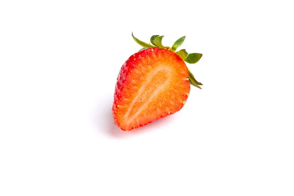 Beautiful Srawberry Sice Isolated White Background — Stock Photo, Image