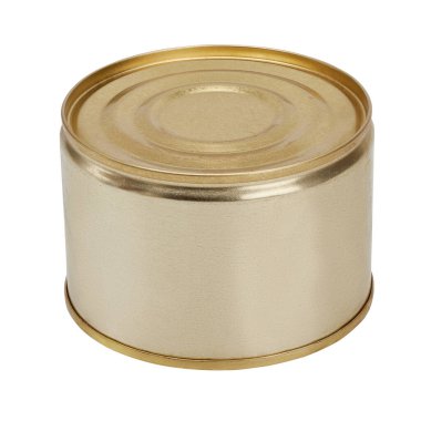 Beyaz arkaplanda izole edilmiş teneke kutuyu kapat