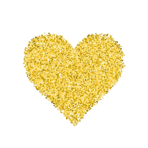 Glitter golden heart — Stock Vector