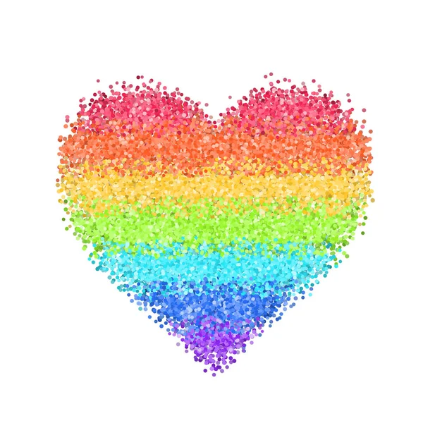 Glitter rainbow heart — Stock Vector