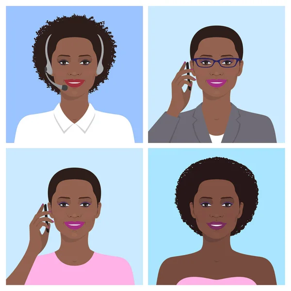 非洲女人头像 — 图库矢量图片