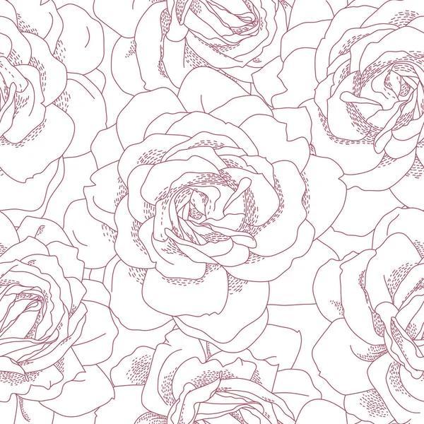 玫瑰无缝模式. — 图库矢量图片