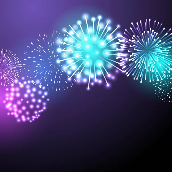 Ilustración vectorial de fuegos artificiales. — Vector de stock