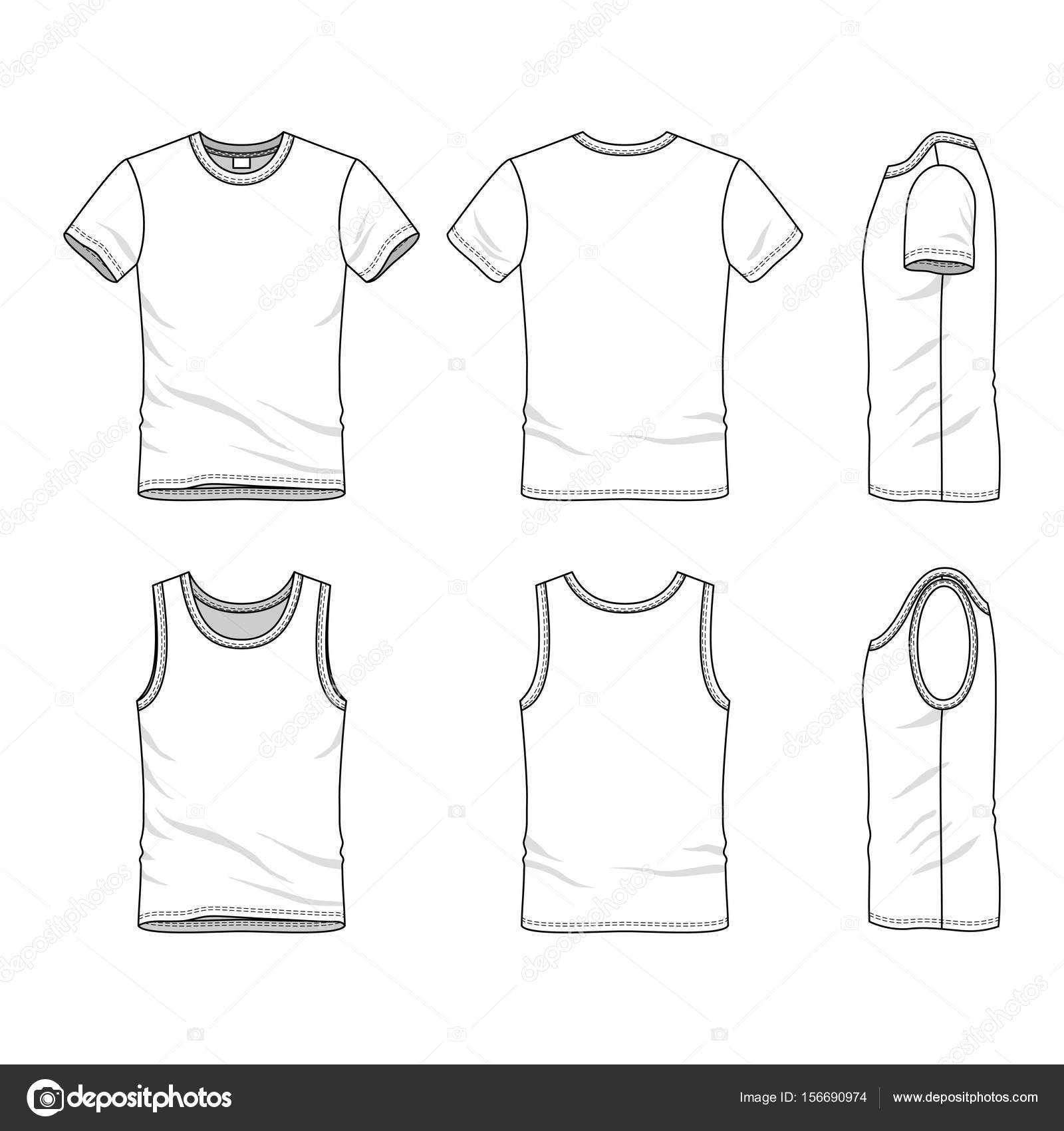 Templates of t-shirt and vest. — Stock Vector © aunaauna2012 #156690974