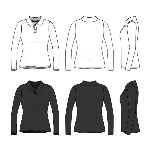 Комплект женской рубашки для поло . — стоковый вектор