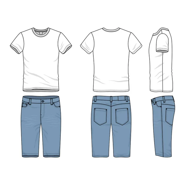 Bekleidungsset aus T-Shirt und Jeans. — Stockvektor