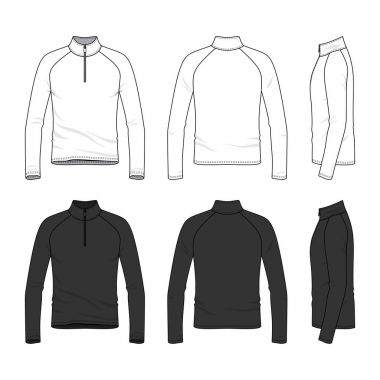 Raglan kollu t-shirt ile fermuar.