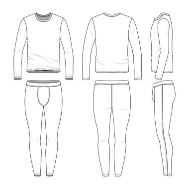 Long sleeved shirt and training tights. clipart