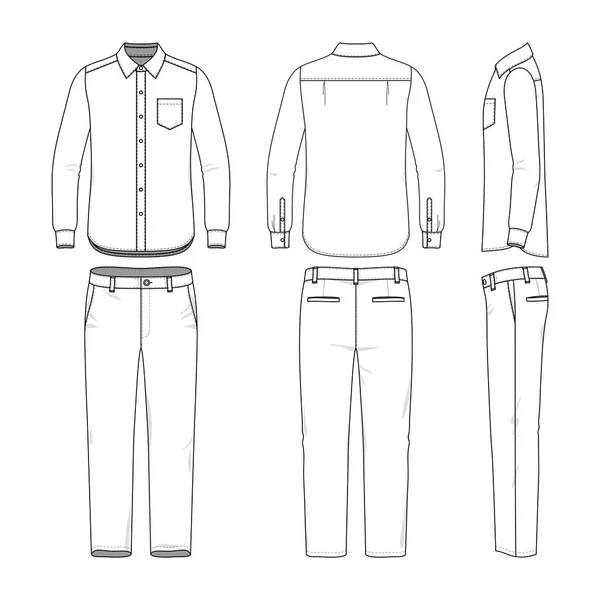Conjunto de camisa y pantalones masculinos . — Vector de stock