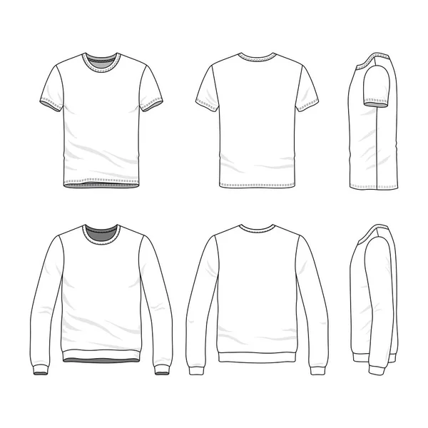 Conjunto de ropa de camisa y sudadera masculina . — Vector de stock