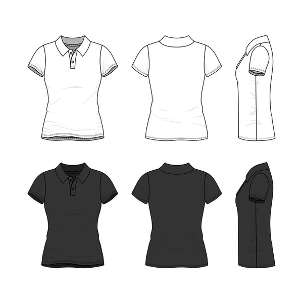 Conjunto de t-shirt polo feminino . — Vetor de Stock