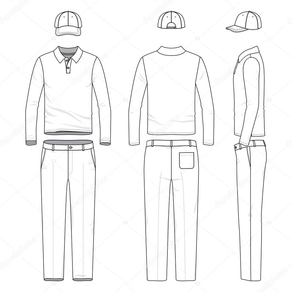 Set of male golf suit.