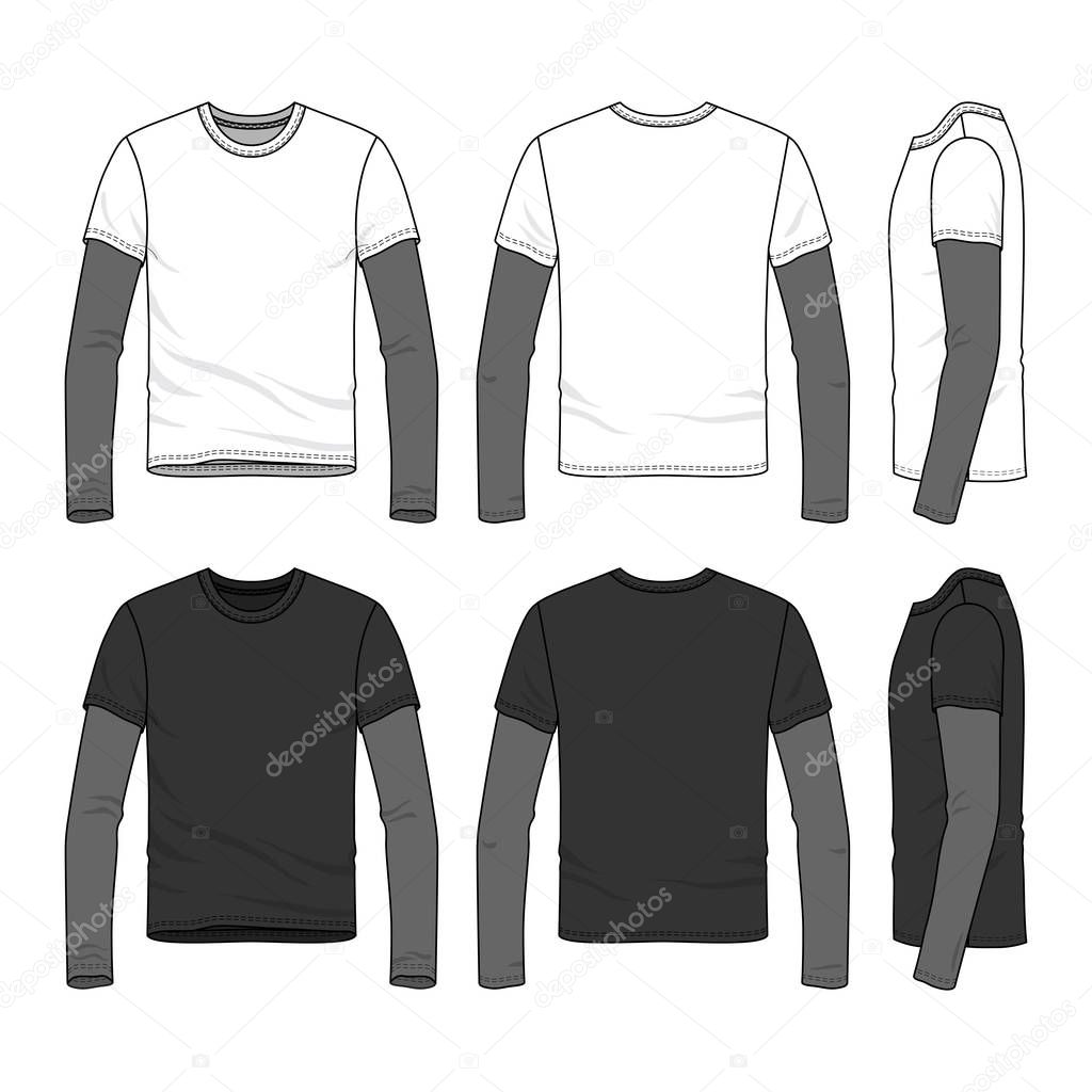 T-shirt with layered sleeve.