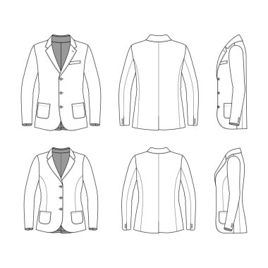 Simple outline drawing of a blazer clipart